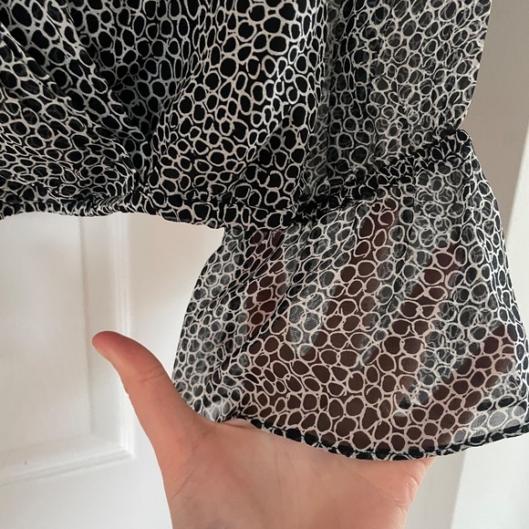 Diane Von Furstenberg Svetlana Sheer Silk Draped Long Sleeve Blouse Size 10 READ - Picture 5 of 8